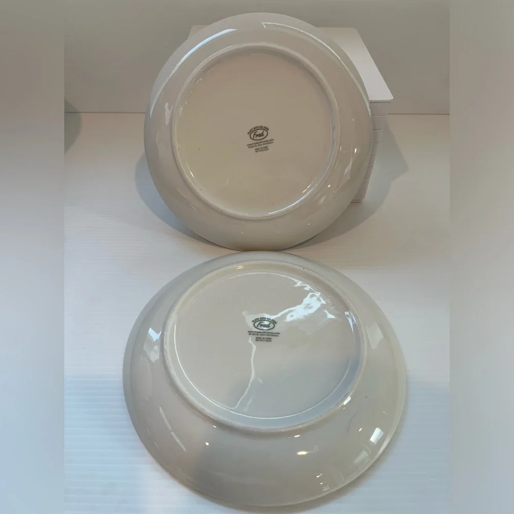 Set of 2: food face ceramic plates